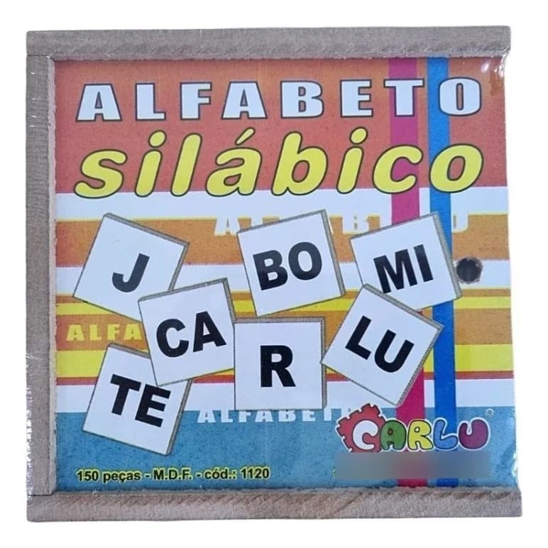 Alfabeto Silábico 150 Peças Em Mdf Com Caixa Em Madeira