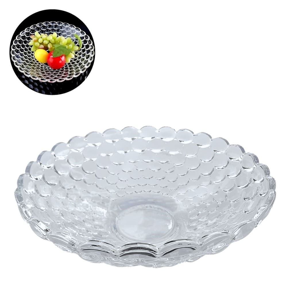 Centro de Mesa Bubbles Fruteira de Vidro Redonda
