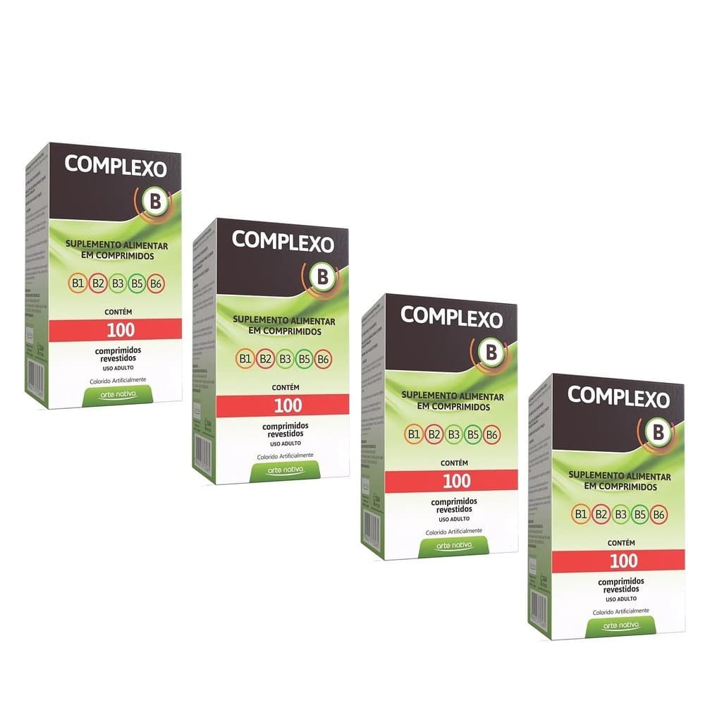Kit 4 Vitamina Complexo B 100 Comprimidos
