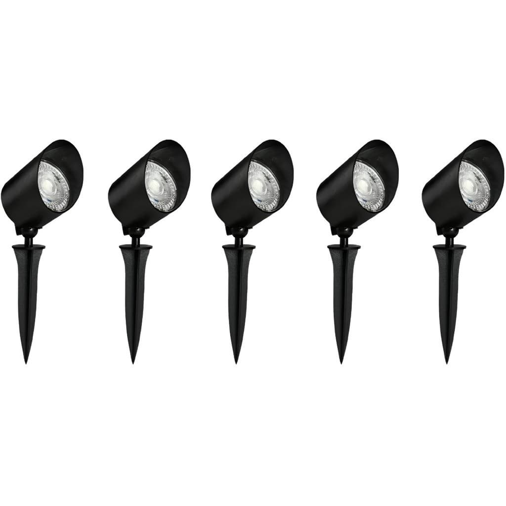 Kit 5 espetos led jardim luminatti 7w 3000k luz amarela