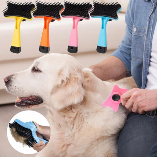 Escova Pet Rasqueadeira Autolimpante Tira Remove pelos de cães gatos cachorros Pets