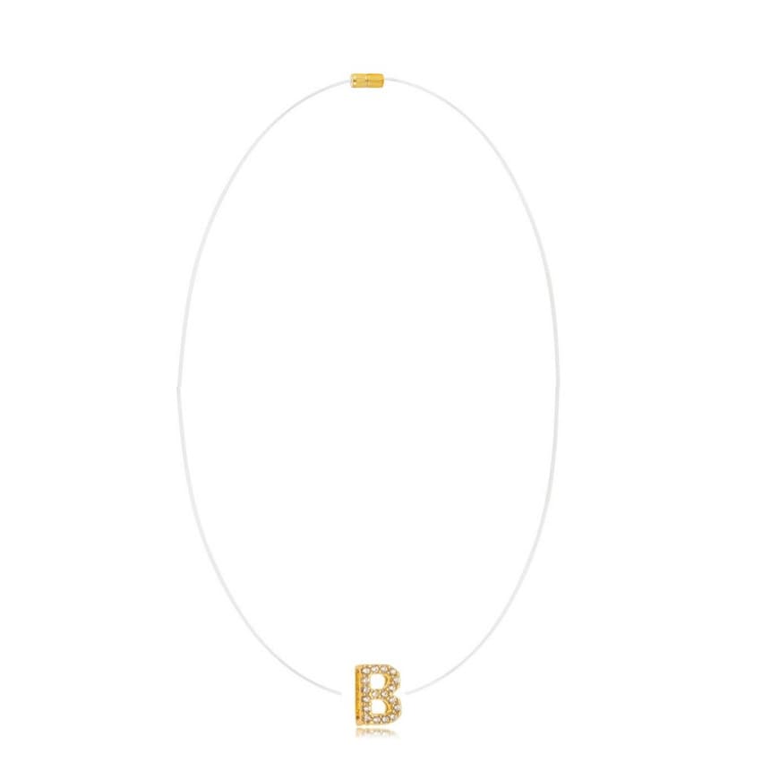 Colar Personalizado Nylon e Letra Zircônia Inicial 4853