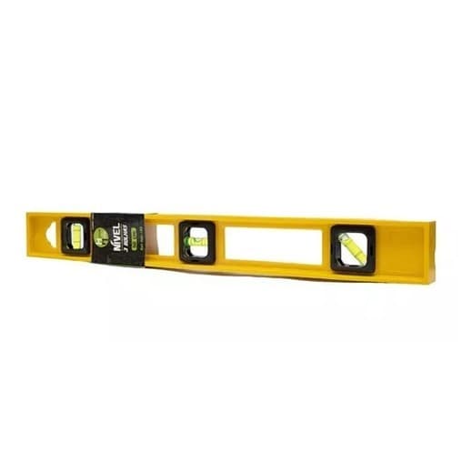 NIVEL DE PLASTICO AMARELO COM 3 BOLHAS 50CM HM COMERCIO