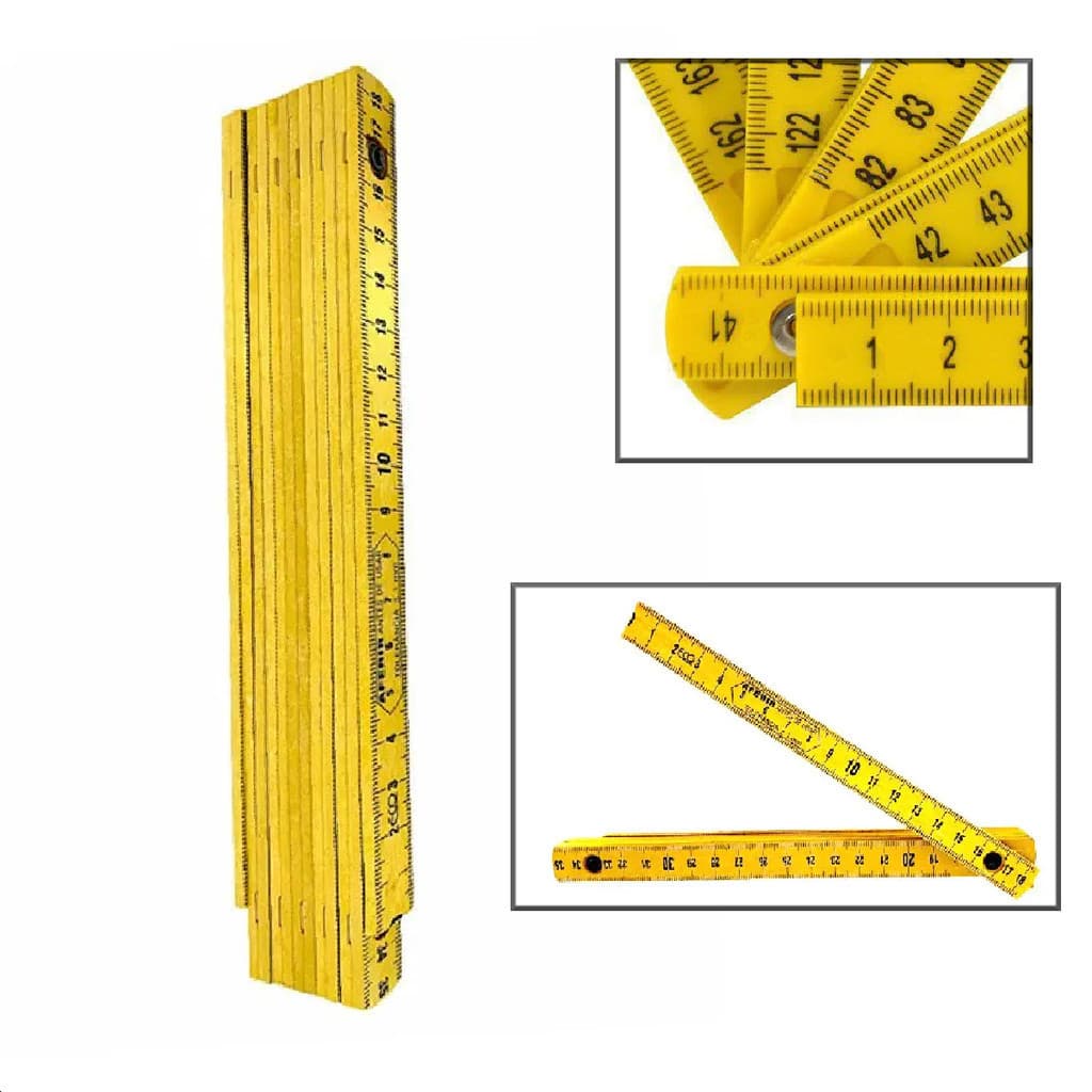 Metro Duplo Escala Métrica 2 Metros Amarelo
