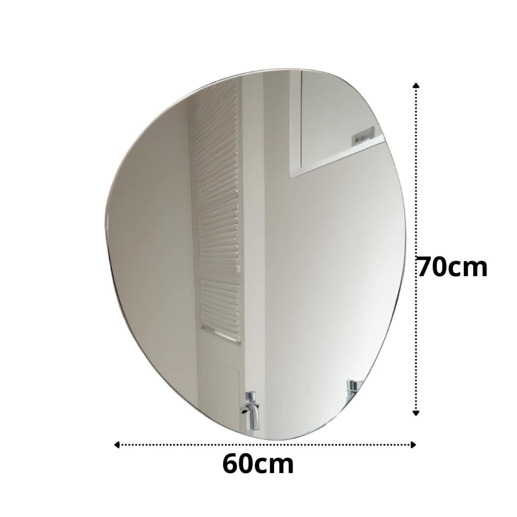 Espelho Grande 60*70 Orgânico Com Led Quente Luz amarela