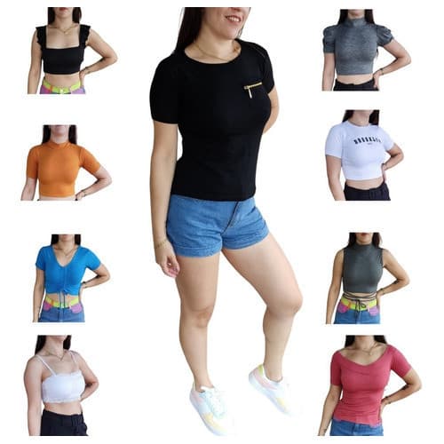 Blusinha Cropped Top Modinha Feminina Com Tecido Premium