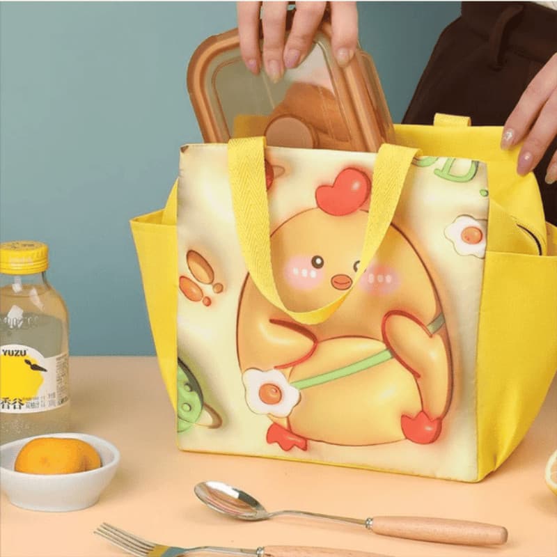 Lancheira Bolsa Térmica Infantil Escolar G Bichinhos Criança Pintinho Pato Passarinho Dinossauro Unicornio