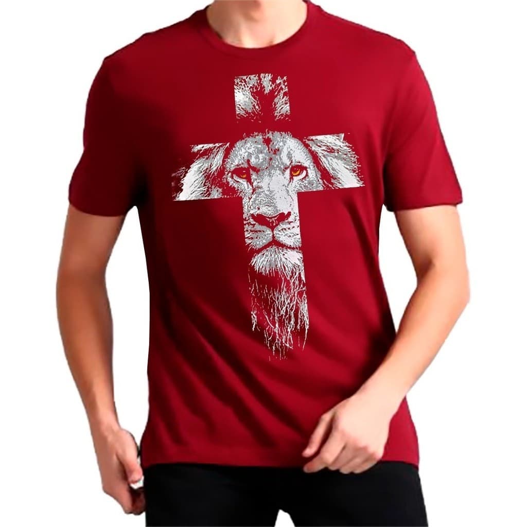 Camisa Leão De Judá Yeshua Camiseta Moda Evangélica Jesus Fé