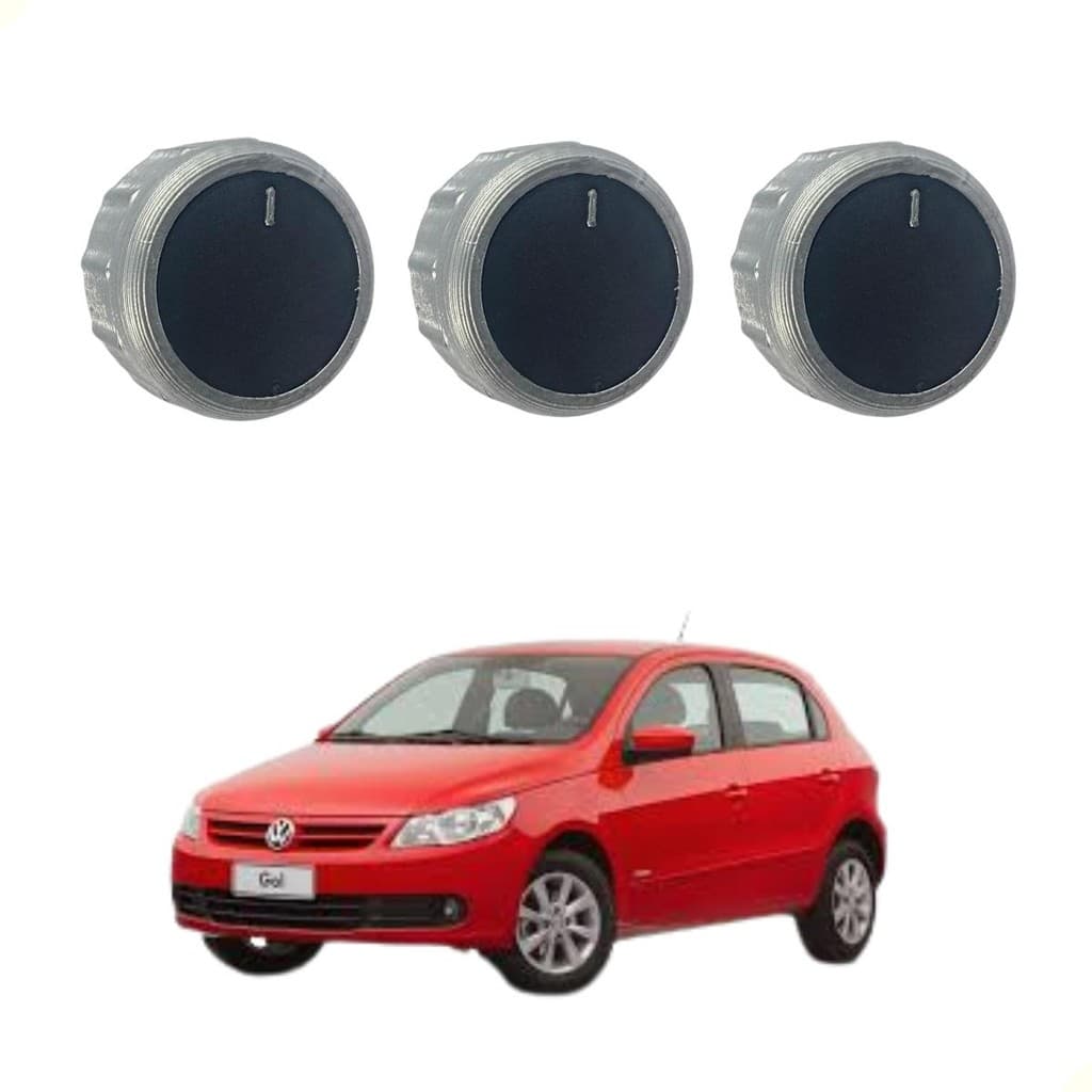 Kit 3 Botões Feito Em Abs Qualidade Para Painel Carro Gol G5