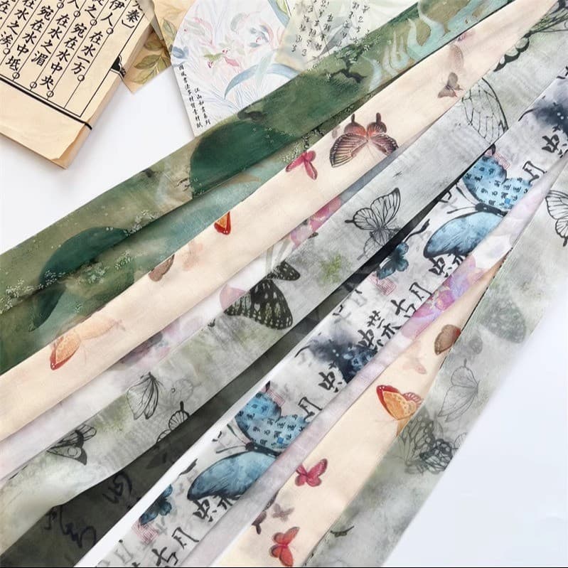 Nova faixa de cabelo artística, longa e elegante, de dupla face, em estilo chinês moderno Hanfu, lenço decorativo versát