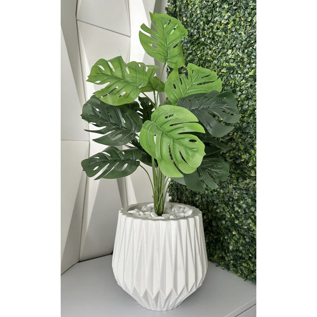 Planta Artificial Costela de Adão Vaso Polietileno + Pedra