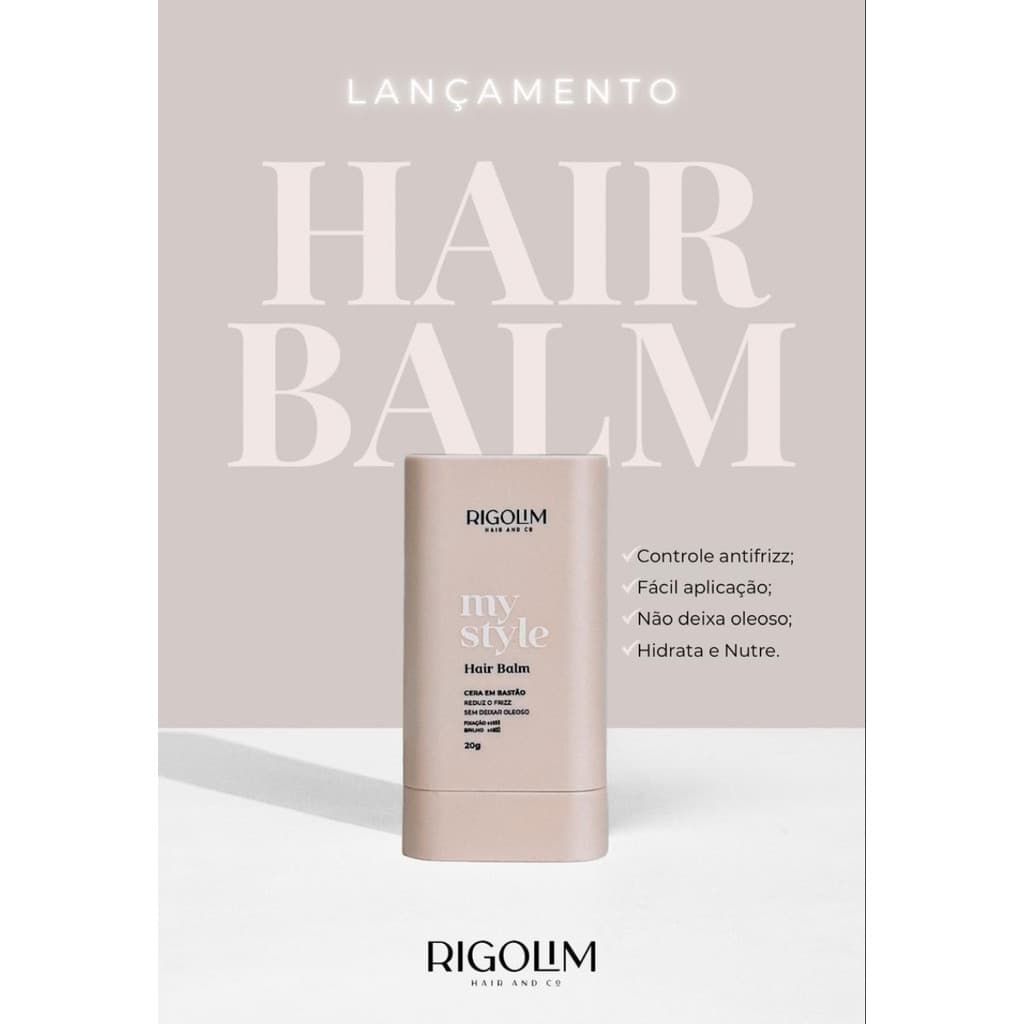 Balm Cera Bastão Antifrizz Sem Oleosidade Rigolim Hair 20g
