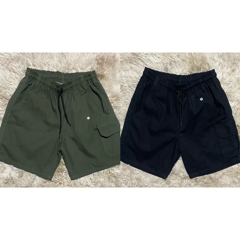 Kit  2 Shorts cargo masculino com cintura elástica 4 bolsos