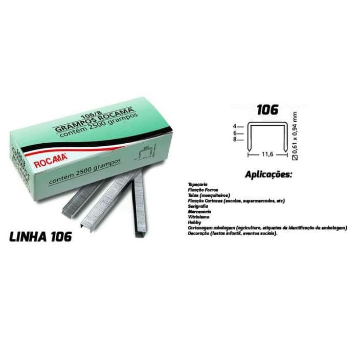 Grampo para Grampeador Manual Rocama Uso Geral Qualidade Resistente Multiuso Aço Zincado Imperdível