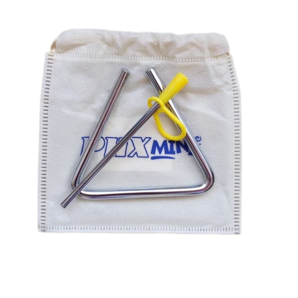 TRIANGULO MUSICAL LEVE PEQUENO AÇO CROMADO 15 CM X 15 CM COM BATEDOR XOTE BAIÃO FORRÓ LUAU PROFISSIONAL INFANTIL