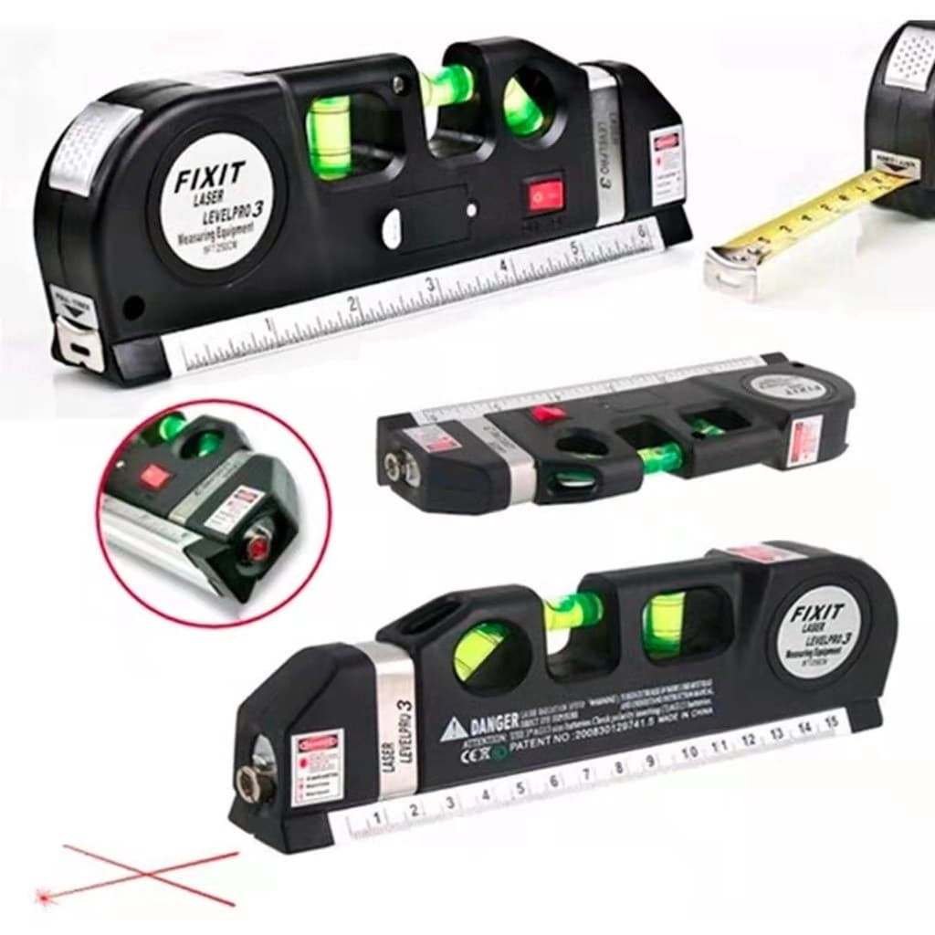 Nível Laser Multifuncional Level Pro3 - Precisão Profissional com 3 Linhas e Trena Integrada