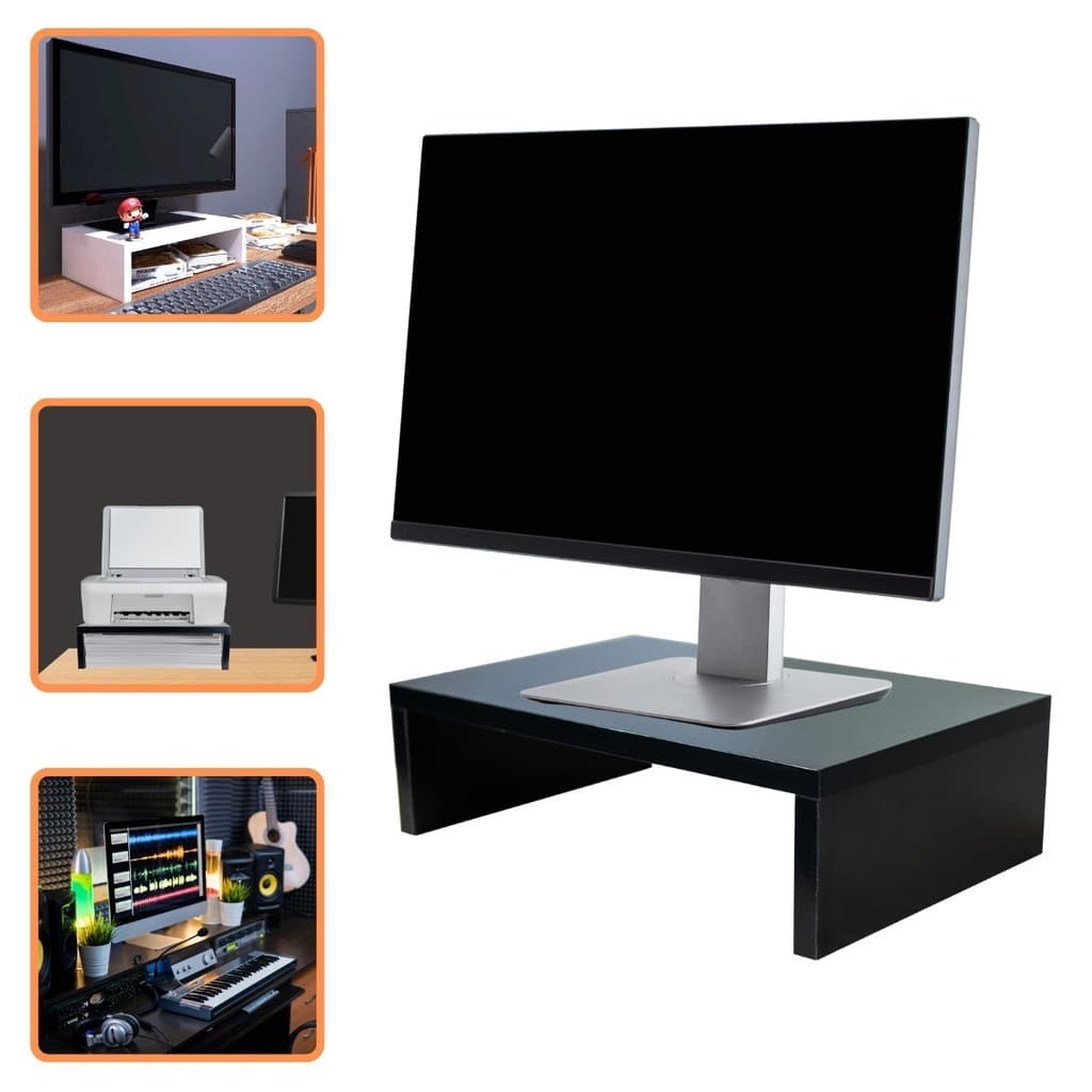 Base Monitor Suporte Para Telas MDF Preto