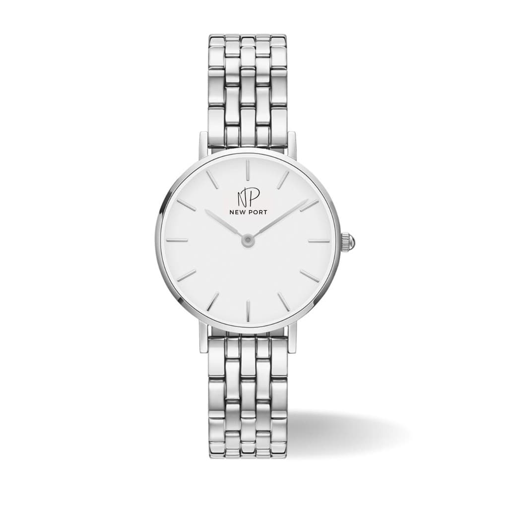Relógio Feminino Casual Delicado Elegante Analógico Prata New Port 32mm