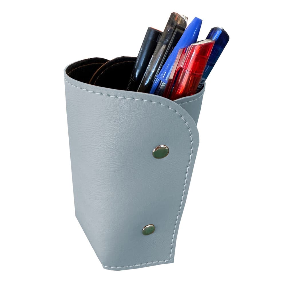 Porta Caneta em Couro Sintético Azul Bebê