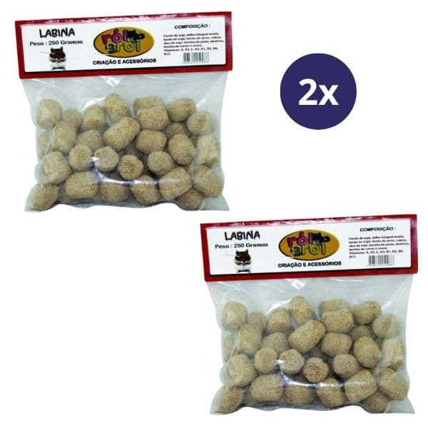 Kit 2 Un Ração Seca Labina p/ Roedores em Geral Rói Rói 250g