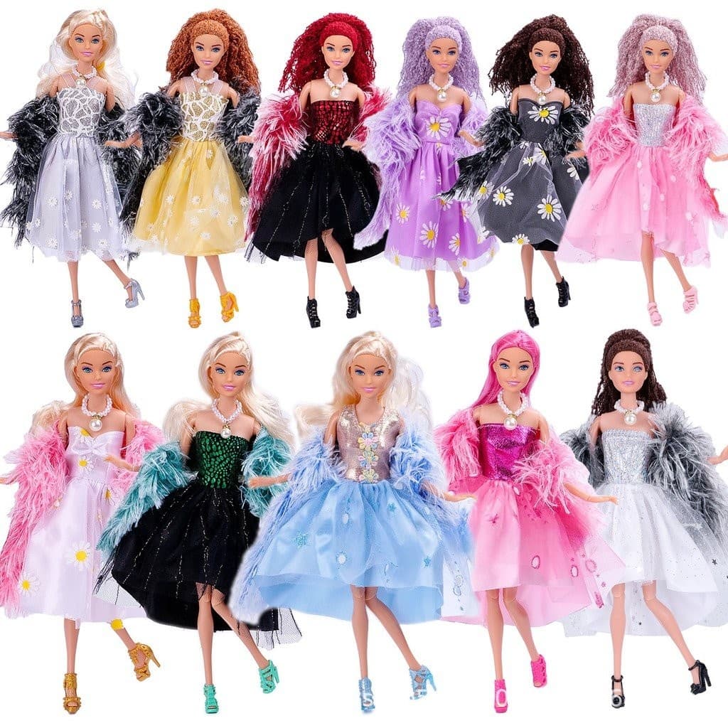 Acessórios de Roupas para Bonecas de 30CM e 11 polegadas, Série de Vestidos de Noite, Conjunto de Jogo de Vestir, Roupas