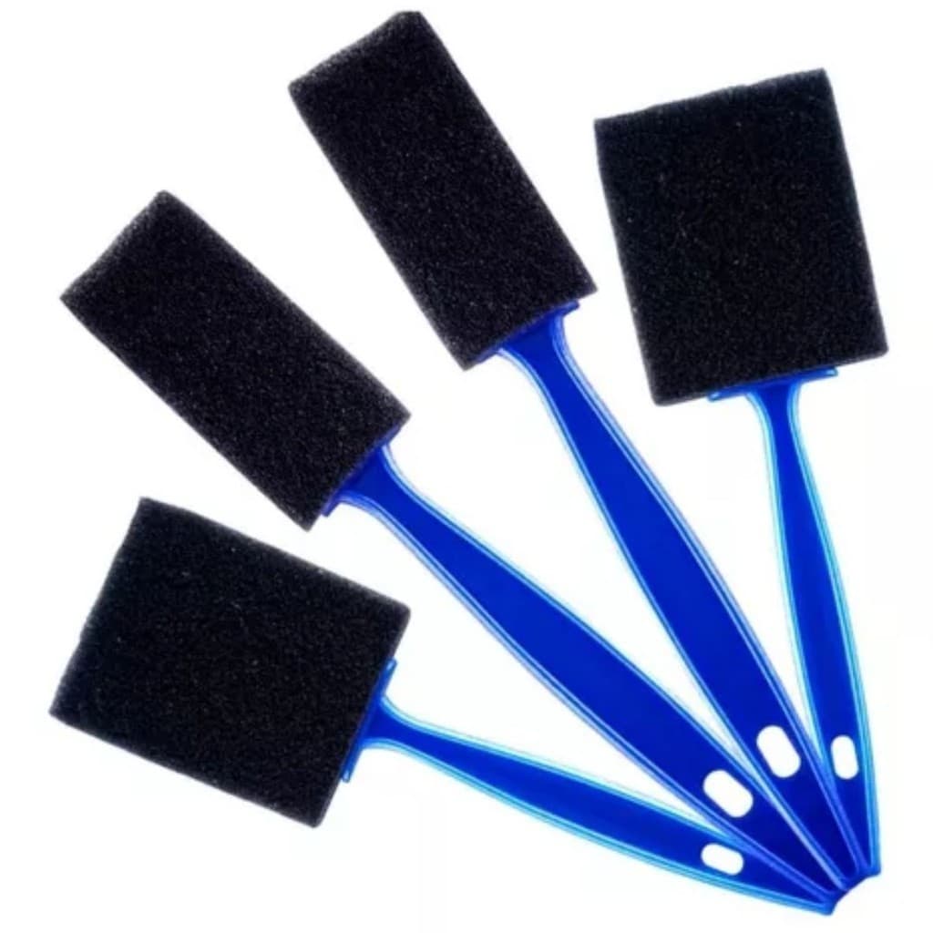 Kit 4 Pincéis De Espuma Detalhamento Grades Externas E Difusores Ar Vonixx