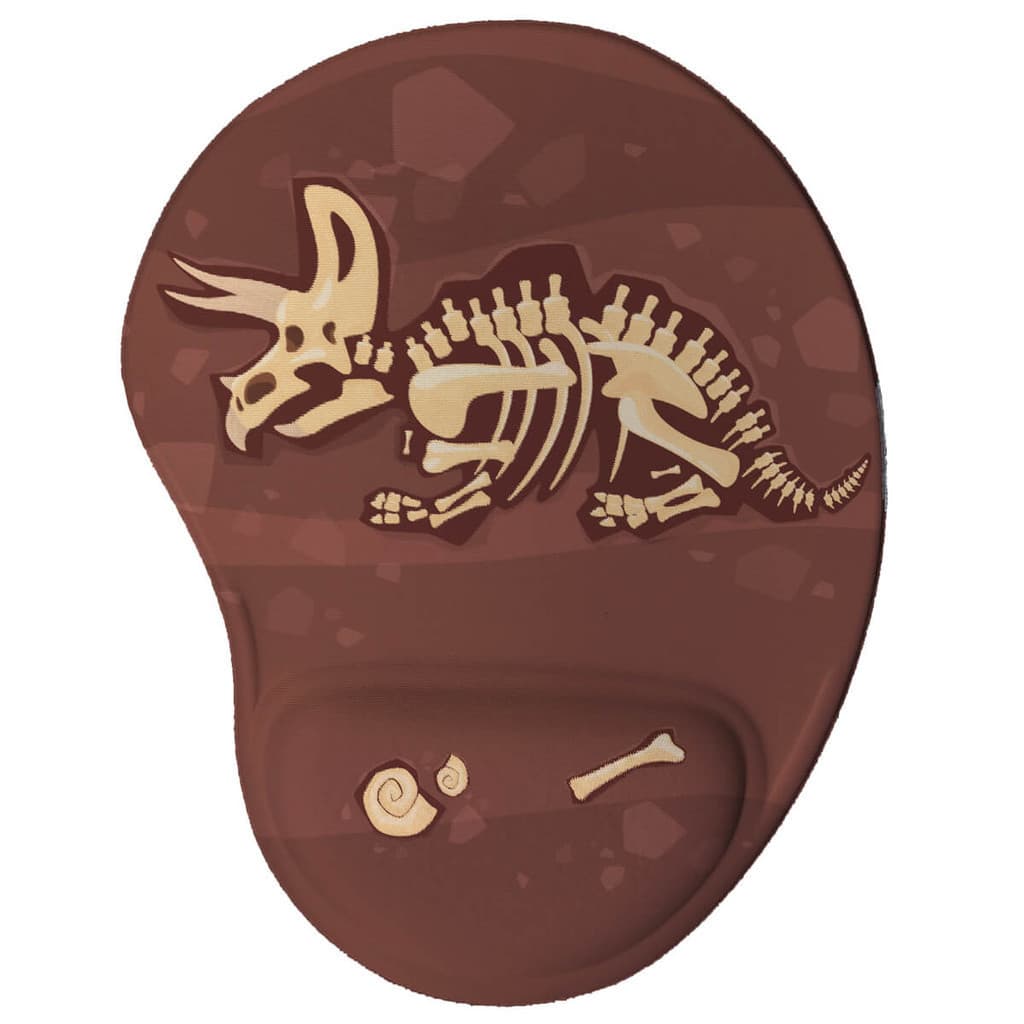 Mouse Pad Ergonômico Dinossauro Triceratops Fóssil