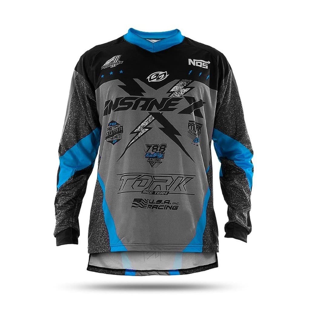 Camisa Para Motocross Adulto Pro Tork Insane Diversas Cores Feminino Masculino Gola V Cauda Alongada