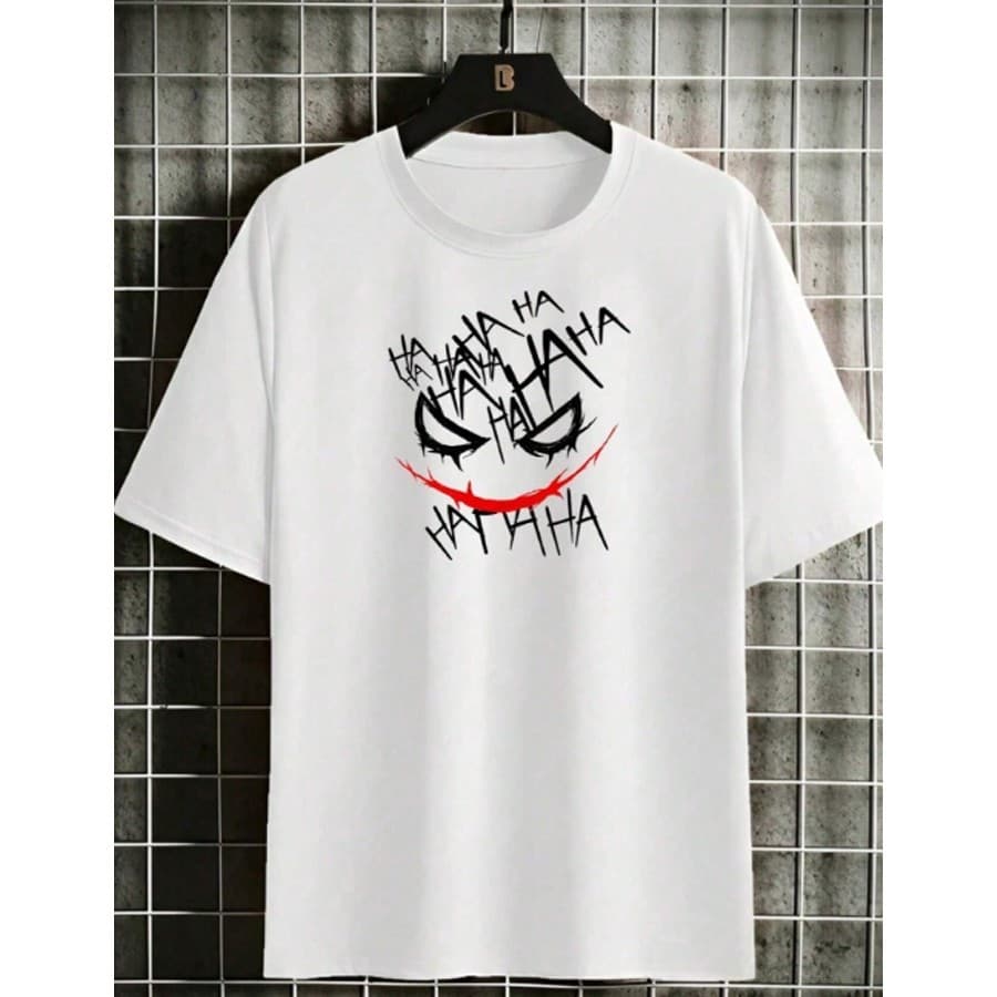 Camiseta Casual Masculina Riso do Coringa HAHA Estilosa