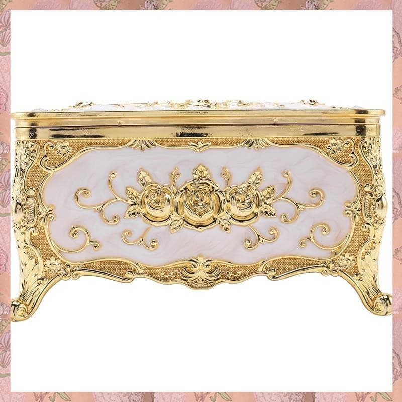 [B J R W] Caixa De Lenços Acrílicos Home Office KTV Hotel Car Case Holder Gold