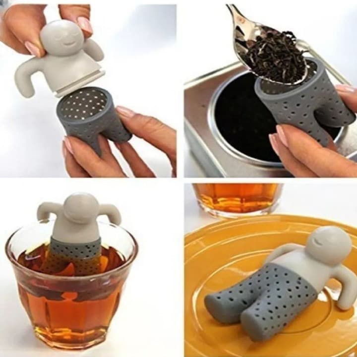 Infusor De Chá Filtro Difusor de Silicone Boneco Coador Livre de BPA