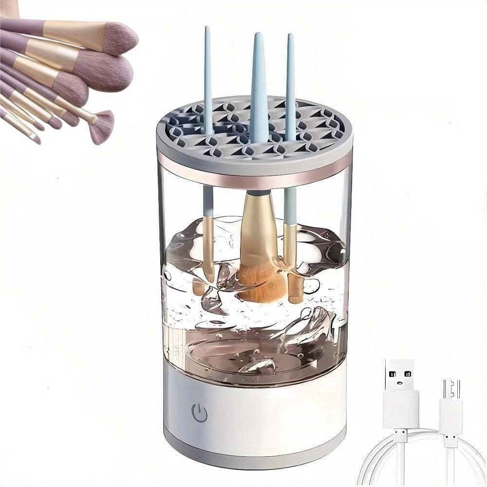 Limpador De Pincel Esponja Maquiagem Elétrico USB Automático Recarregável Lava Armazena Bivolt