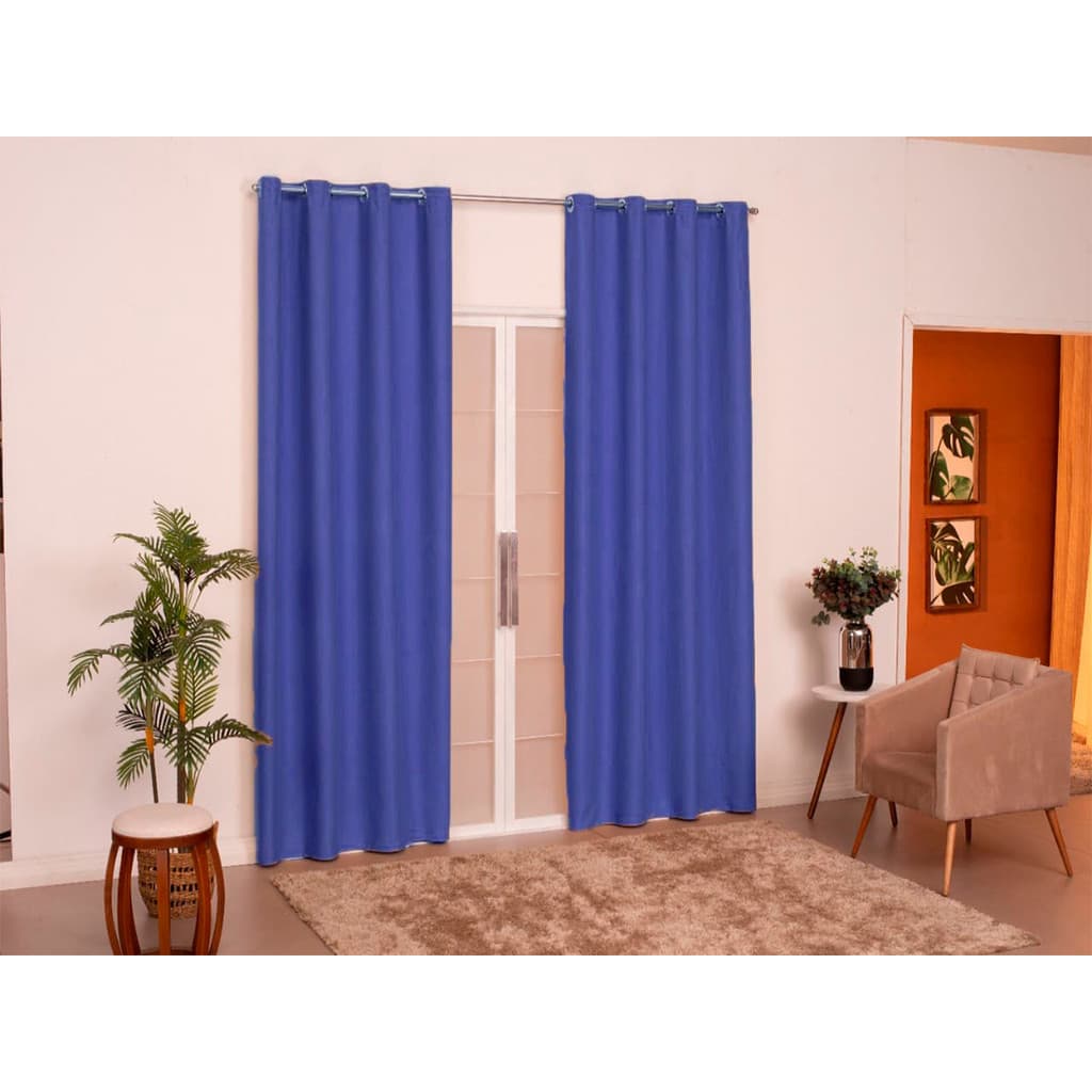 Cortina Para Sala ou Quarto Antonella 2m x 1,80m Para Varão Simples