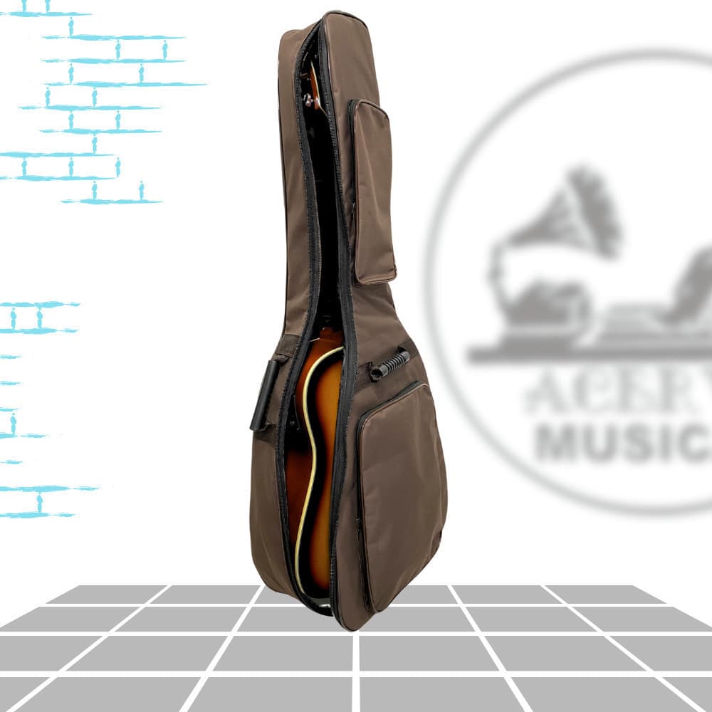 Capa De Violão Marrom Folk Acolchoada Modelo Luxo Bag