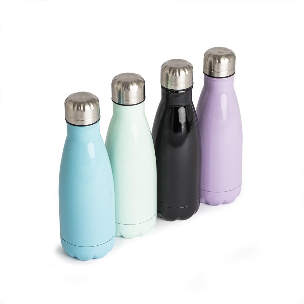 Garrafa 540ml Inox acabamento brilhante e uma tampa rosqueável
