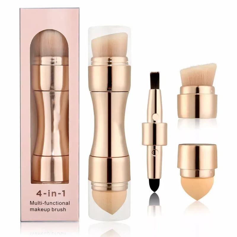 4 Em 1 Pincéis De Maquiagem Fundação Sobrancelha Sombra Delineador Blush Pó Escova Corretivo Cosmético Profissional