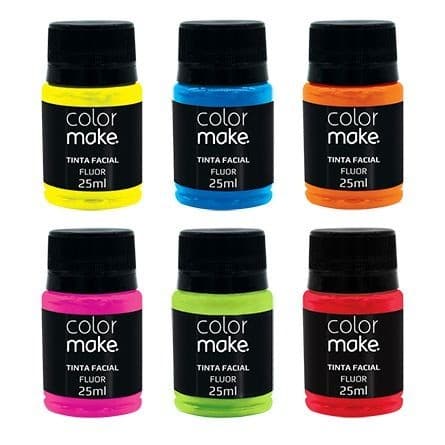 Tinta Líquida Flúor (neon) - Colormake 35ml - ENVIO IMEDIATO FESTA MAQUAGEM ARTISTICA