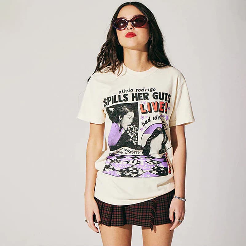 Camiseta Premium 100% Algodão Evento Lollapalooza Olivia Rodrigo Mùsica Lançamento 2025 Envio Rápido