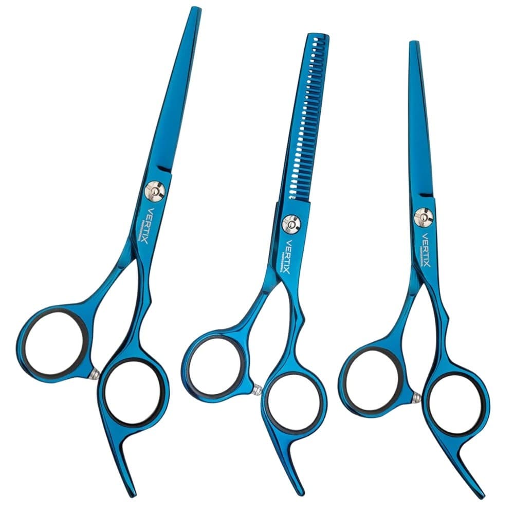 Tesoura Blue Titanium Navalha5,5” Laser7" Desbates 6" Vertix