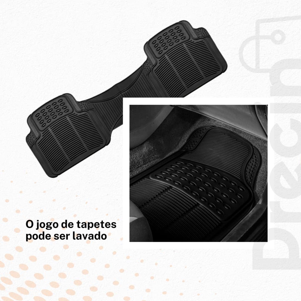 TAPETE JOGO DE TAPETE P CARRO 3 PEÇAS TRASEIRO INTEIRIÇO BORRACHA GROSSA  ANTIDERRAPANTE AUTOOMOTIVO