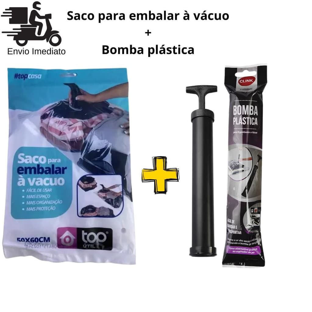 Saco Embalar à Vácuo Organizador De Roupa Edredom Para Mala Guarda Roupa + Bomba Plástica De Sucção