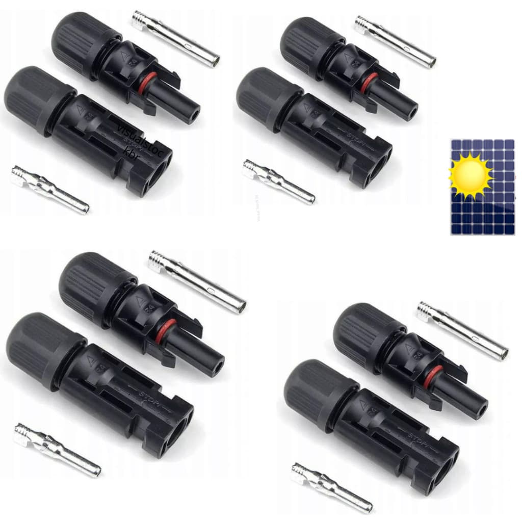 Kit 4 pares de conector mc4  instalação painel solar plug conector macho/conector fêmea