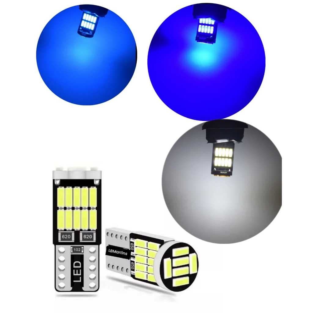 Lampada Led t10 Azul Gelo Ice Blue com  26 leds Cada Lampada Valor Do Par