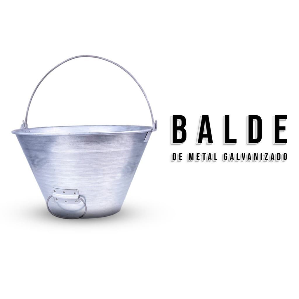 Balde De Metal Galvanizado 10 L Repuxado Aço Escovado BTC