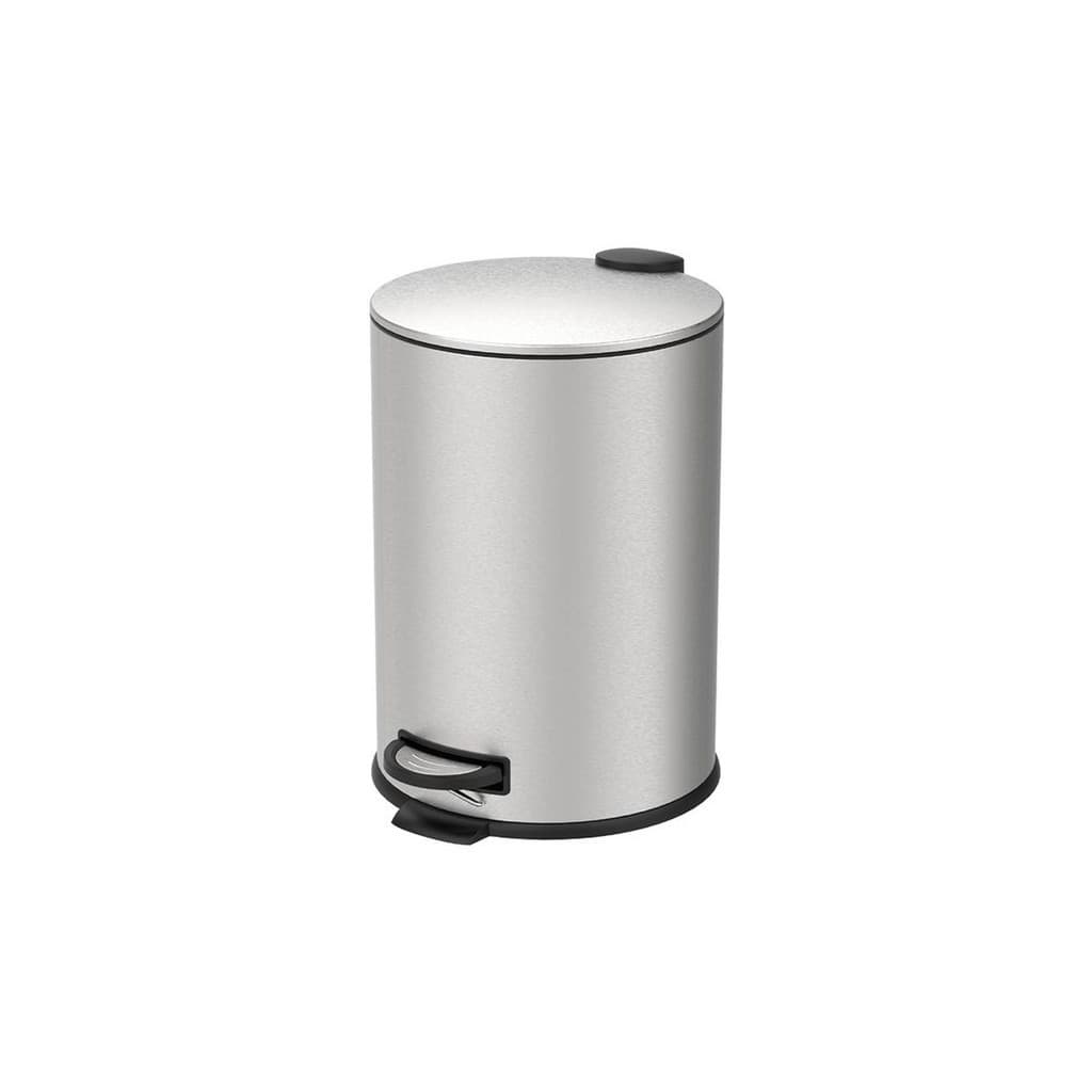 Lixeira com Pedal e Balde 20L Aço Inoxidável Escovado Linha Spin Brinox