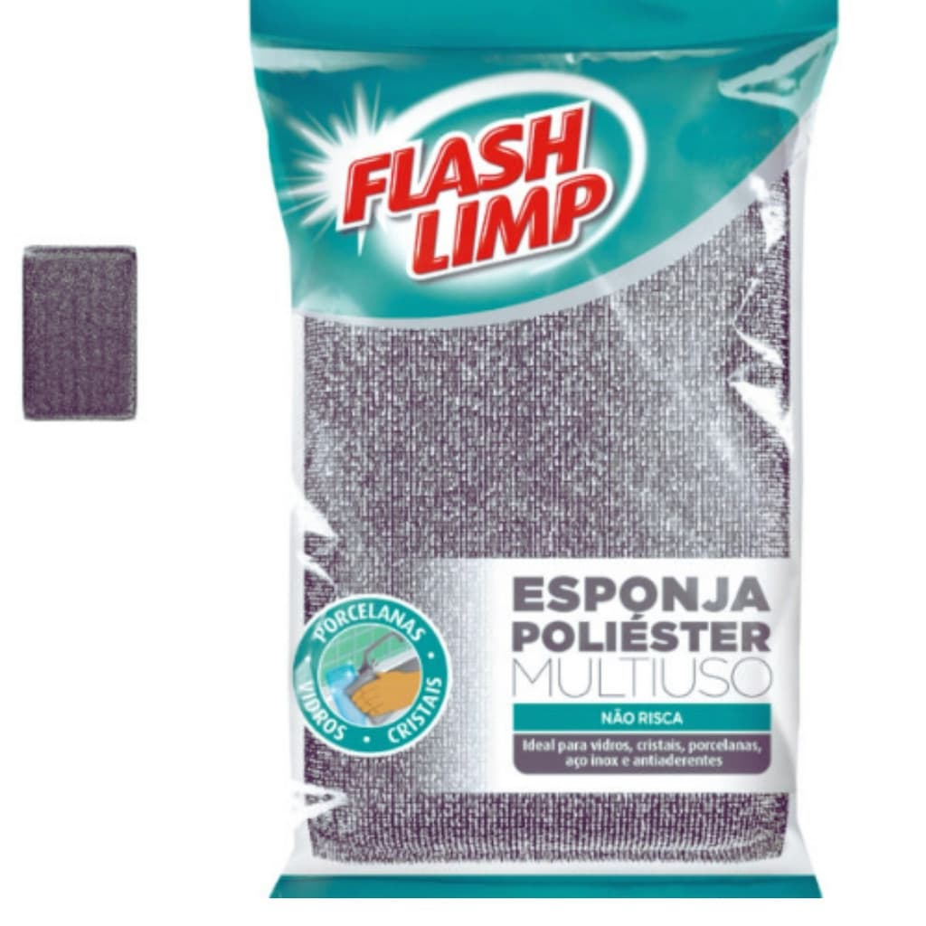 Bucha de Limpeza Multiuso Poliester Não Risca Vidro Cristais