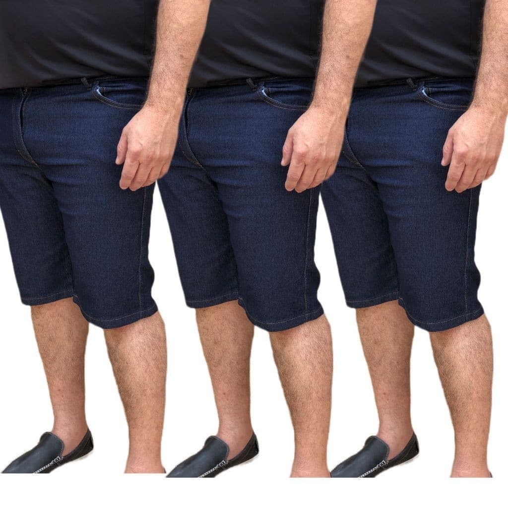 Kit 3 Bermuda Jeans Masculina Plus Size Estilo e Conforto em Shorts Masculino Tamanhos Maiores