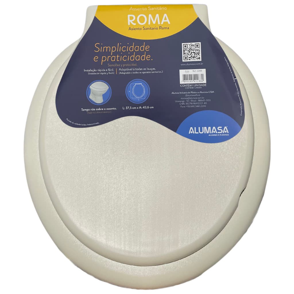 Assento Sanitário Roma Alumasa Oval Tampa Vaso Universal Areia