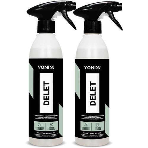 Kit Delet 2 Unidades Limpador Automotivo Borrachas Pneu Plastico Vonixx 500ml Cada