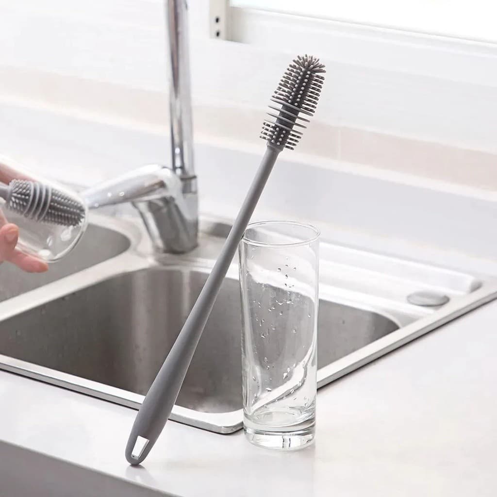 Escova De Silicone Para Lavar Garrafa Mamadeira Copo Taça Ou Para Banheiro Em Casa Cozinha Limpeza Multiuso